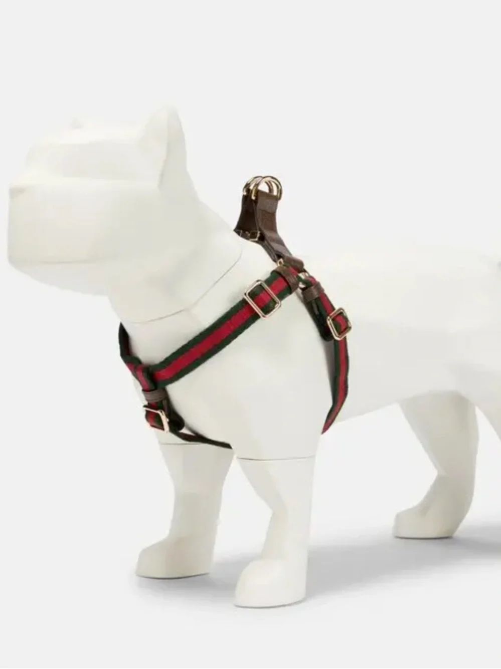 GUCCI Web Stripe S/M Faux Leather Dog Harness NEW